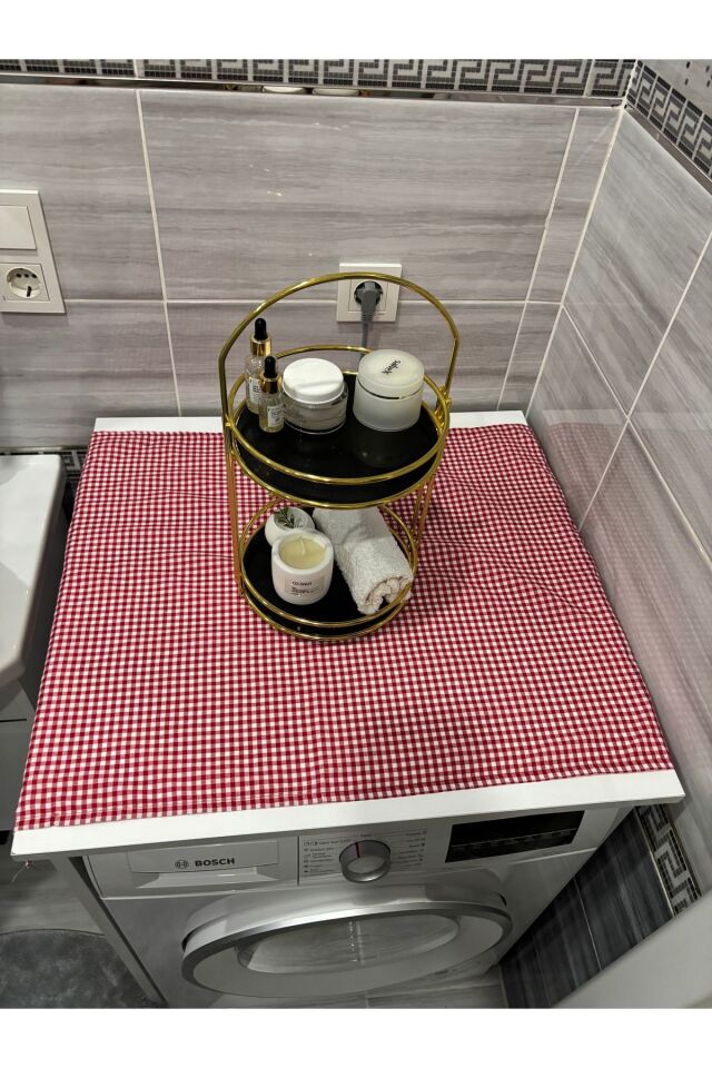 Pitikareli İnce Tip Çamaşır Makinesi Buzdolabı  Örtüsü