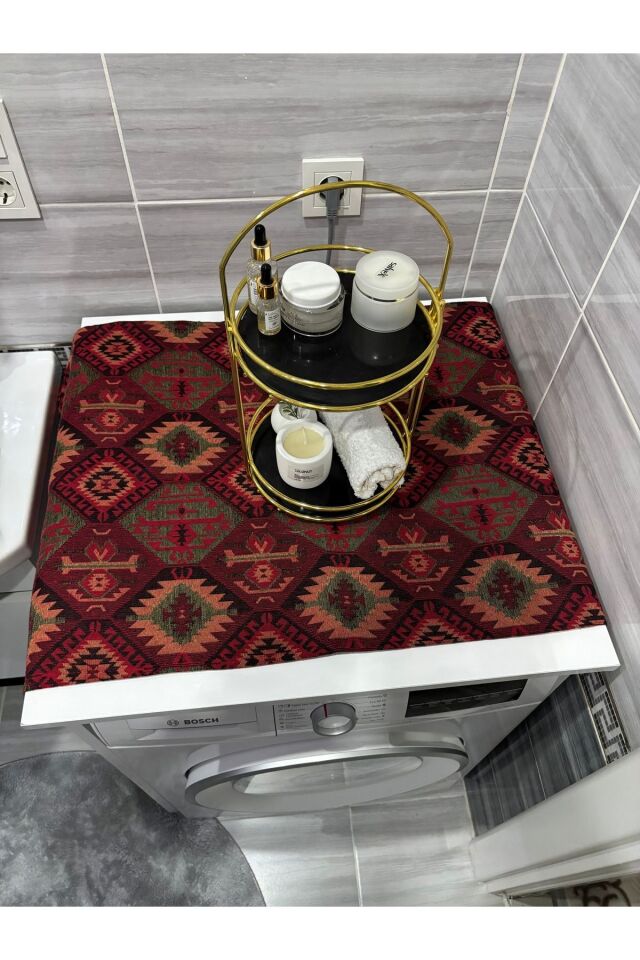 Otantik Bohem Kumaş Çamaşır Makinesi Buzdolabı Örtüsü