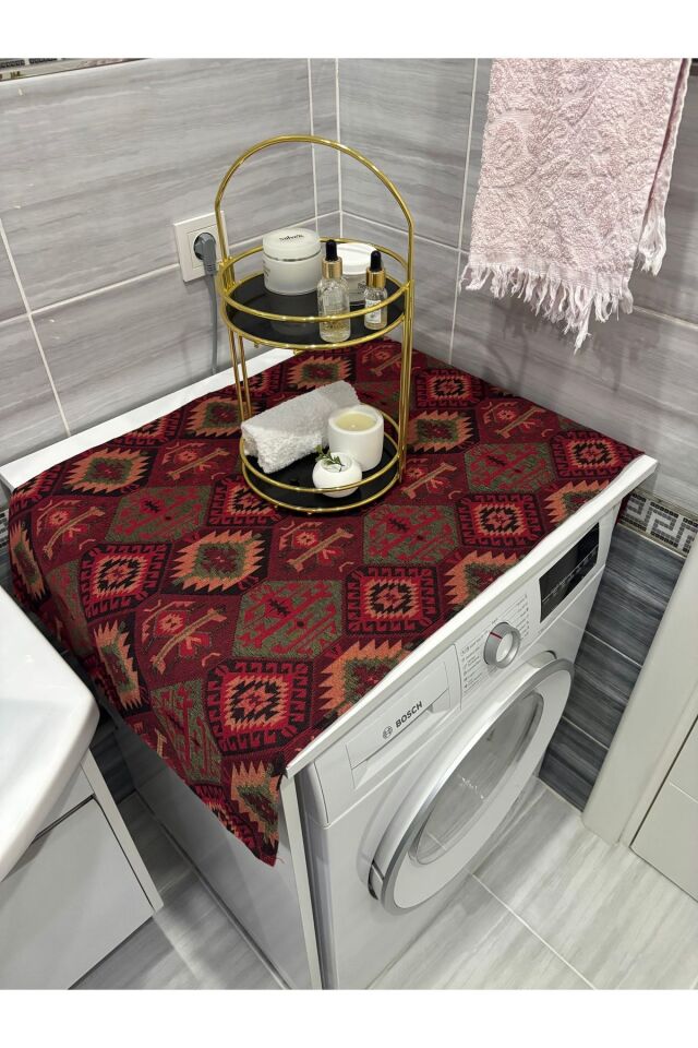 Otantik Bohem Kumaş Çamaşır Makinesi Buzdolabı Örtüsü