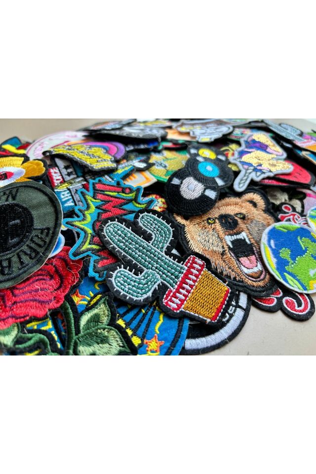 Karışık Desenli 100'lü Ütü ile Yapışan Yama Arma Patch Seti