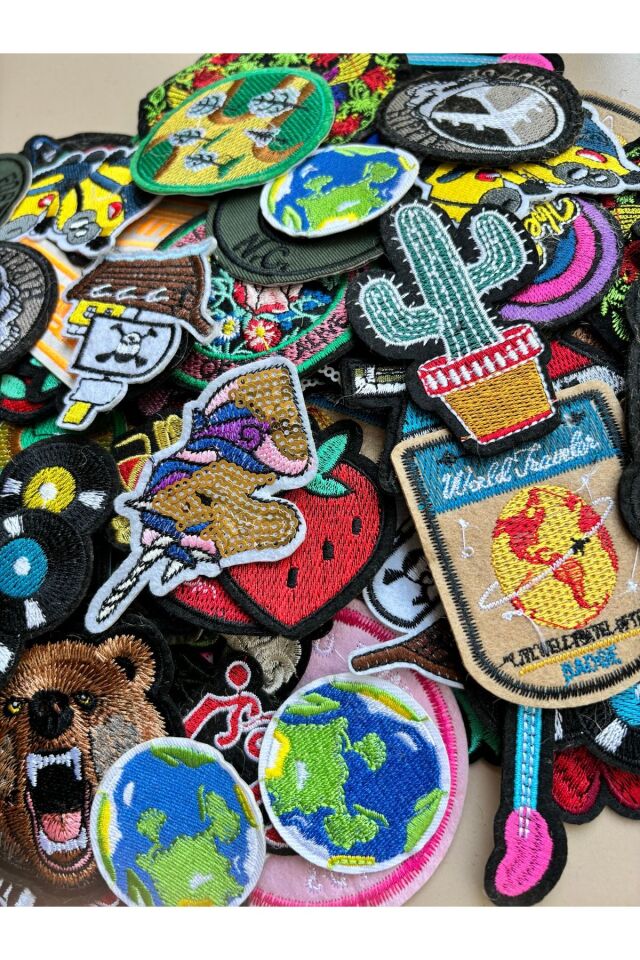 Karışık Desenli 50'li Ütü ile Yapışan Yama Arma Patch Seti
