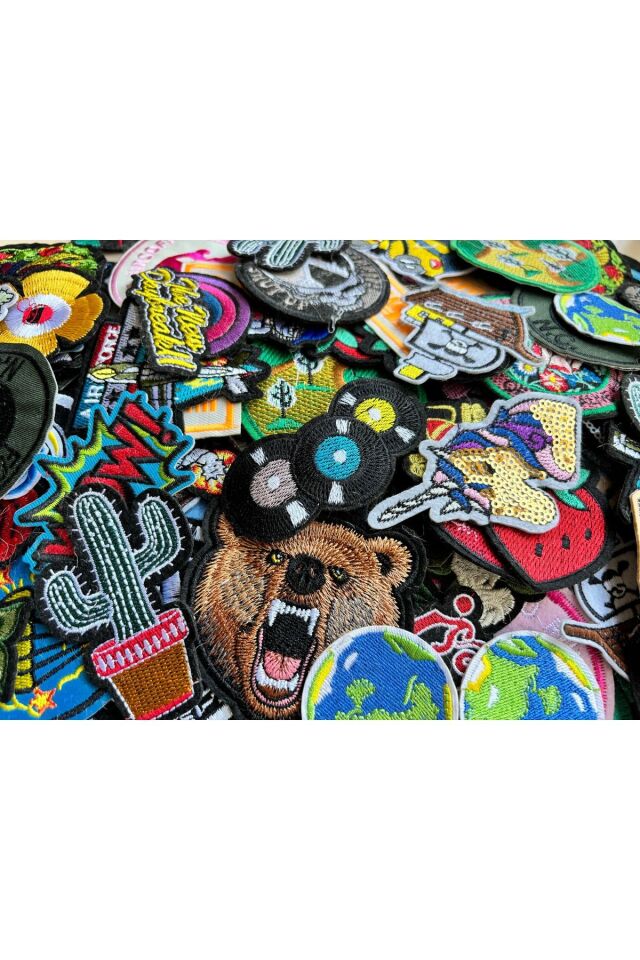 Karışık Desenli 50'li Ütü ile Yapışan Yama Arma Patch Seti