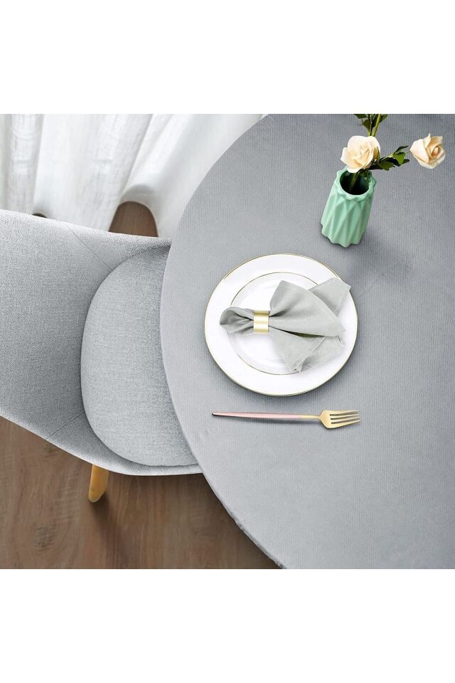 Gri Lastikli Masa Örtüsü (120-150 cm)