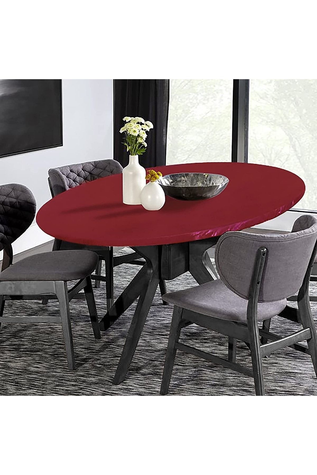 Kırmızı Lastikli Masa Örtüsü (120-150cm)