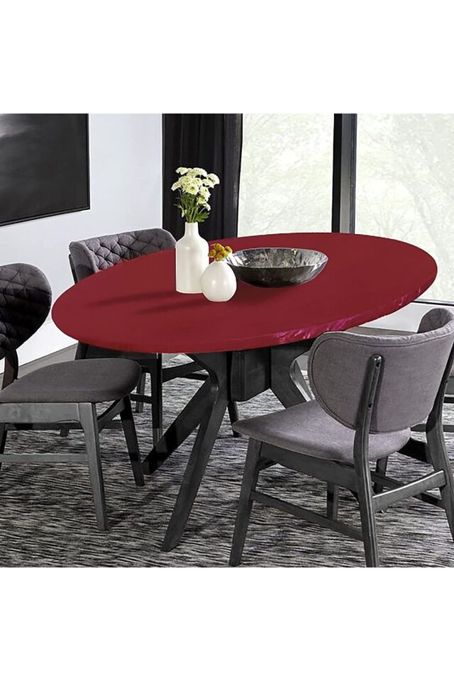 Kırmızı Lastikli Masa Örtüsü (120-150cm)