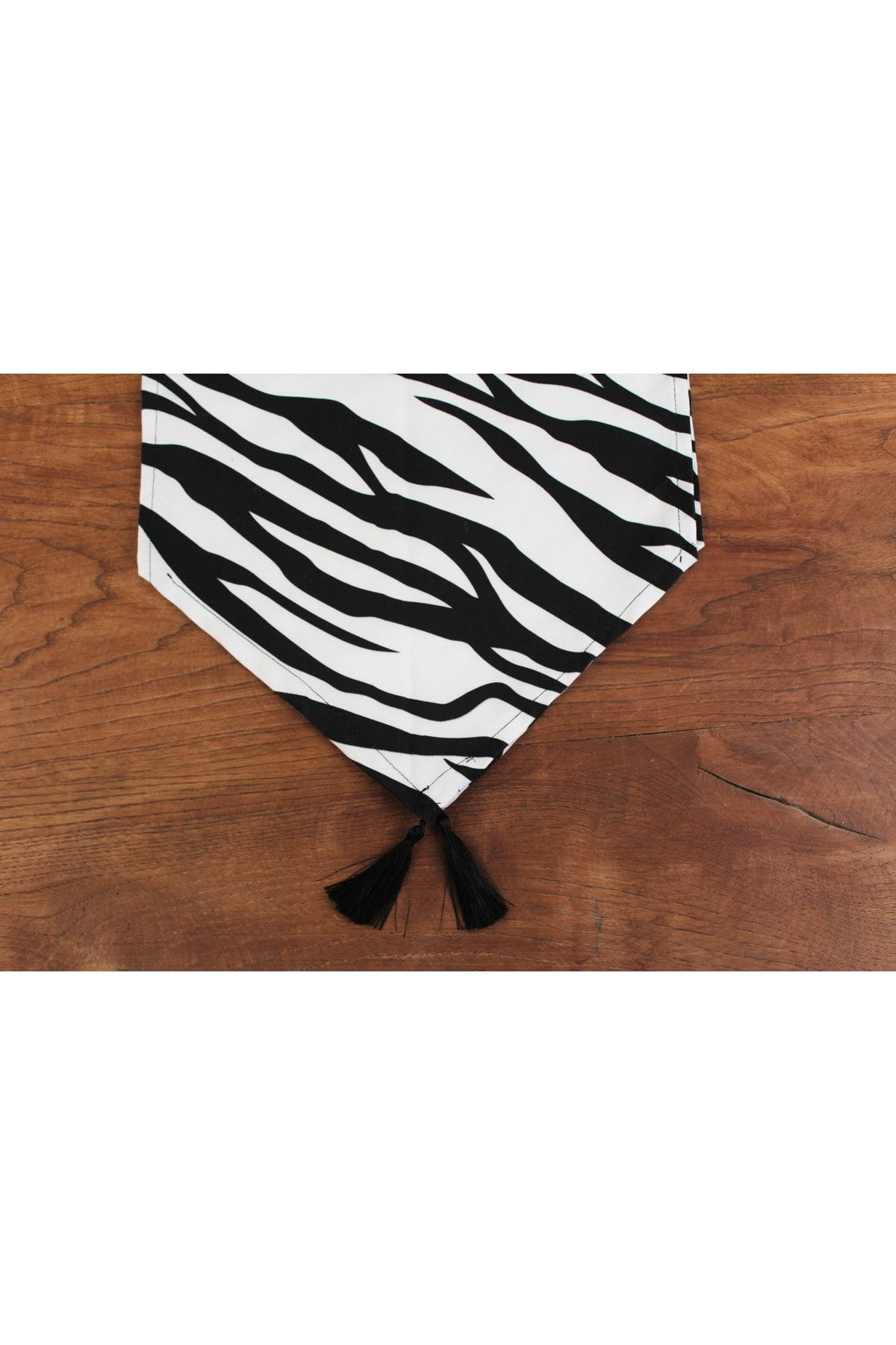 Siyah Beyaz Zebra Desenli Runner (masa Örtüsü, Amerikan Servisi)