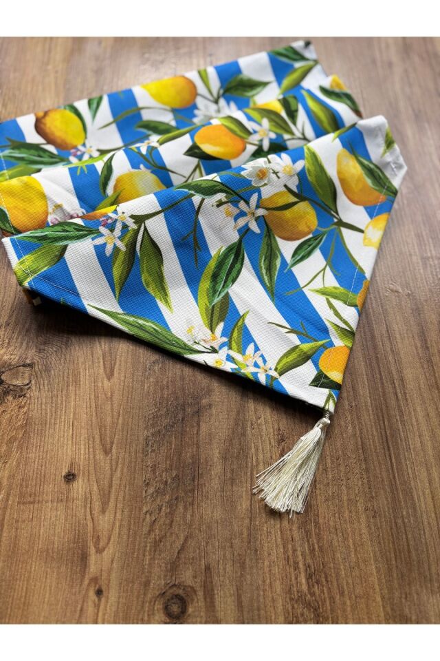 Çizgili Limon Duck Keten Su Geçirmez Kirlenmez Runner
