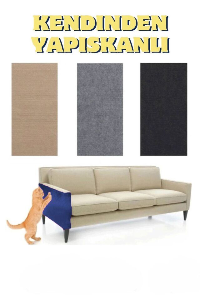 Kediler İçin Yapışkanlı Tırmalama Keçesi - Mobilya Koruyucu ( 50x100 cm)