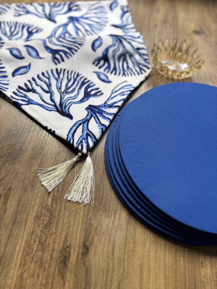 Soft Rengin Zarafeti Saks Mavi : Yıkanabilir MDF Kaplama Amerikan Servis Supla - 6'lı Set