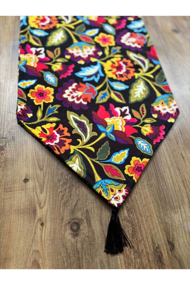 Çizgili Limon Duck Keten Su Geçirmez Kirlenmez Runner Retro Renkler - 40 x 140