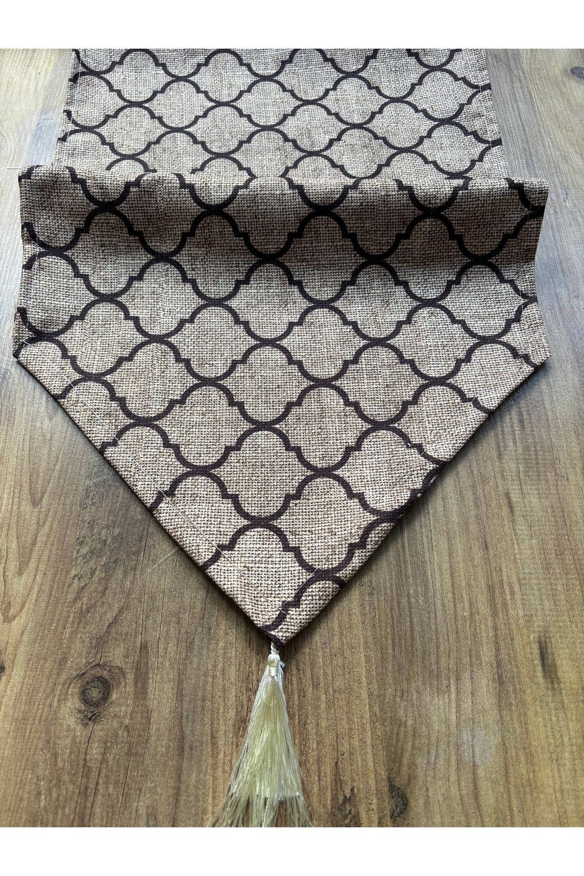 Çizgili Limon Duck Keten Su Geçirmez Kirlenmez Runner Moroccan Jüt Desen - 40 x 140
