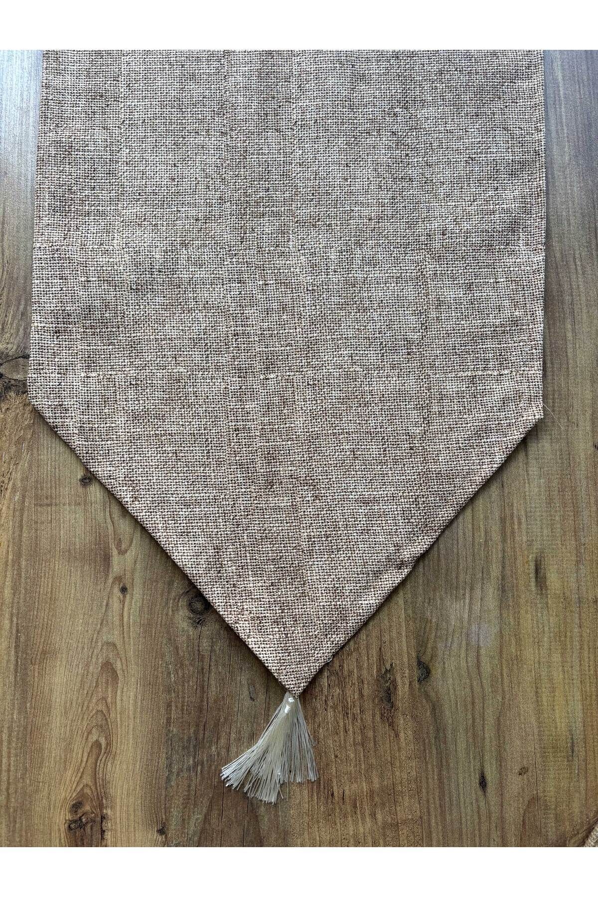 Çizgili Limon Duck Keten Su Geçirmez Kirlenmez Runner Jut Desen - 40 x 140
