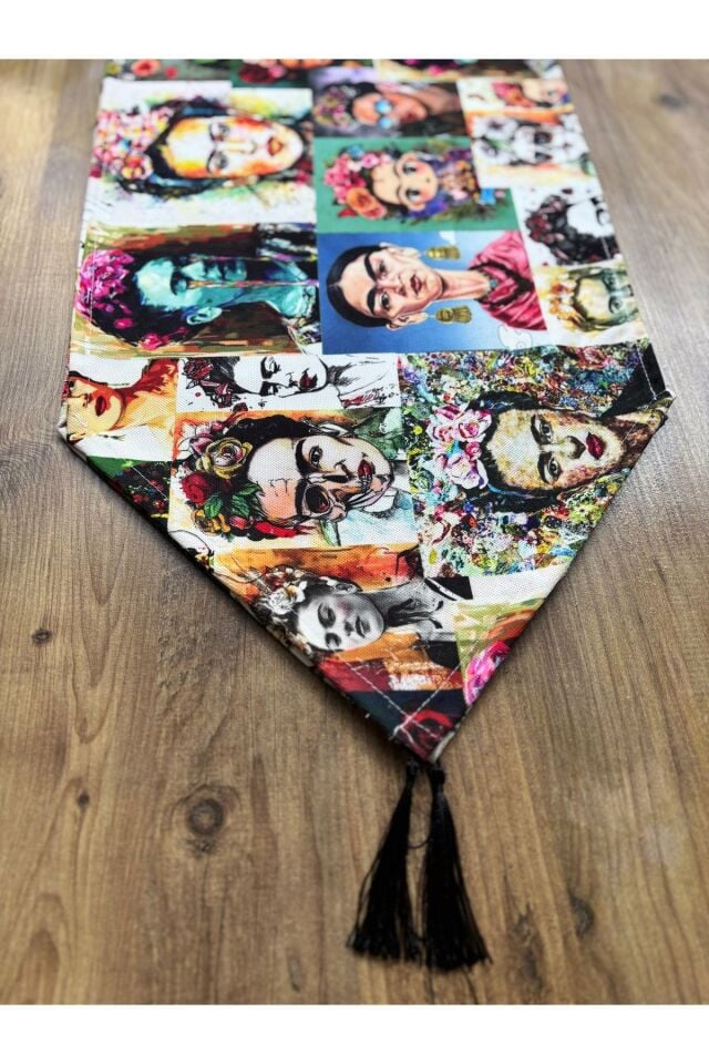 Çizgili Limon Duck Keten Su Geçirmez Kirlenmez Runner Kahlo - 40 x 140