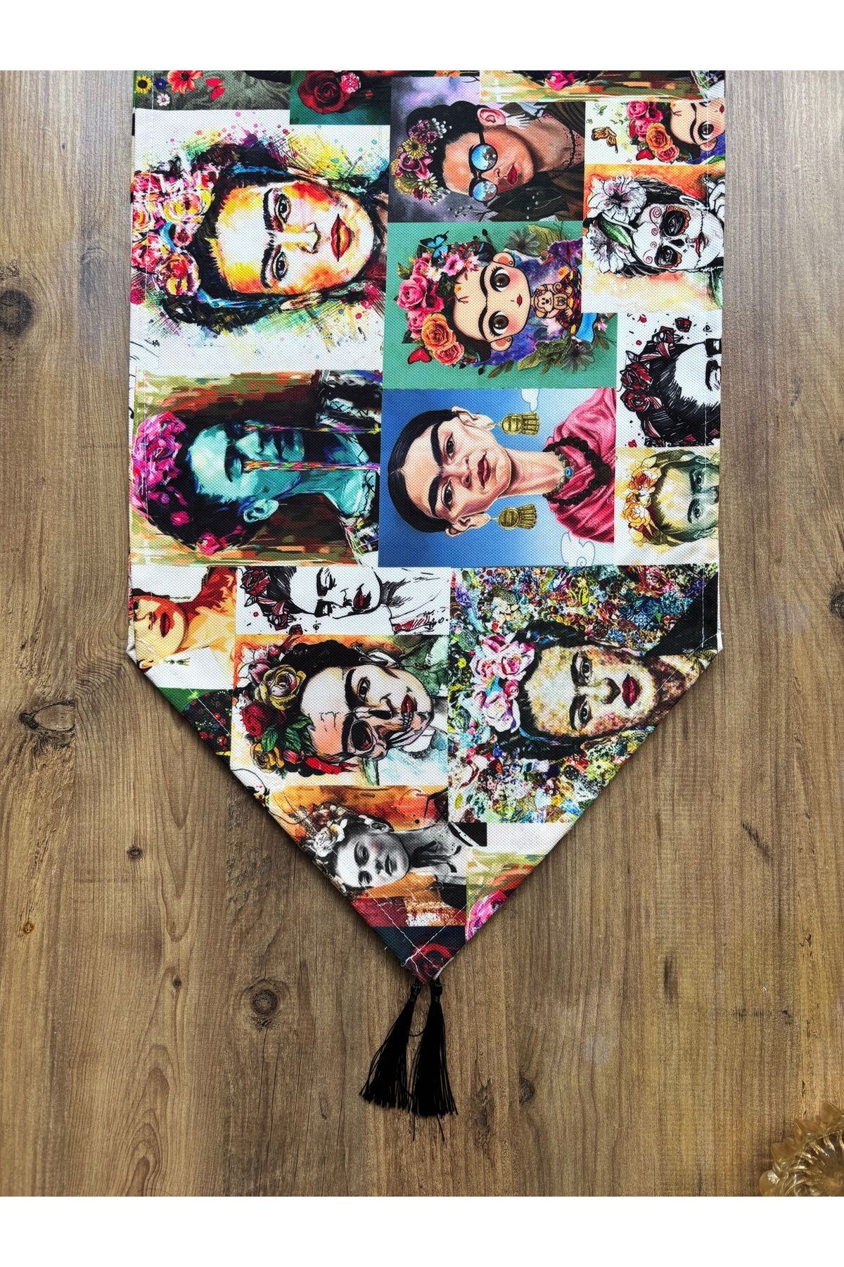 Çizgili Limon Duck Keten Su Geçirmez Kirlenmez Runner Kahlo - 40 x 140
