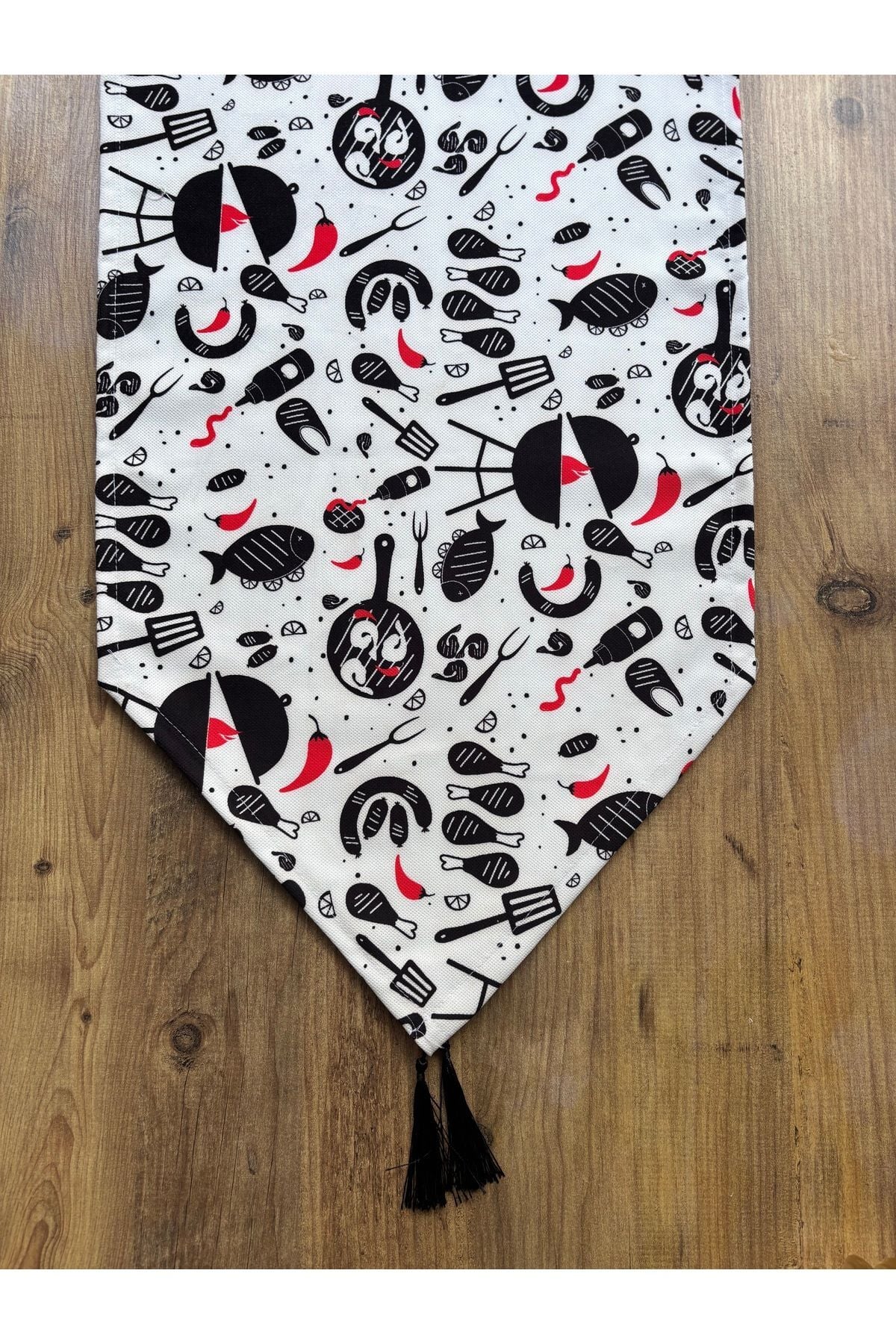 Çizgili Limon Duck Keten Su Geçirmez Kirlenmez Runner Mutfak Desen - 40 x 140