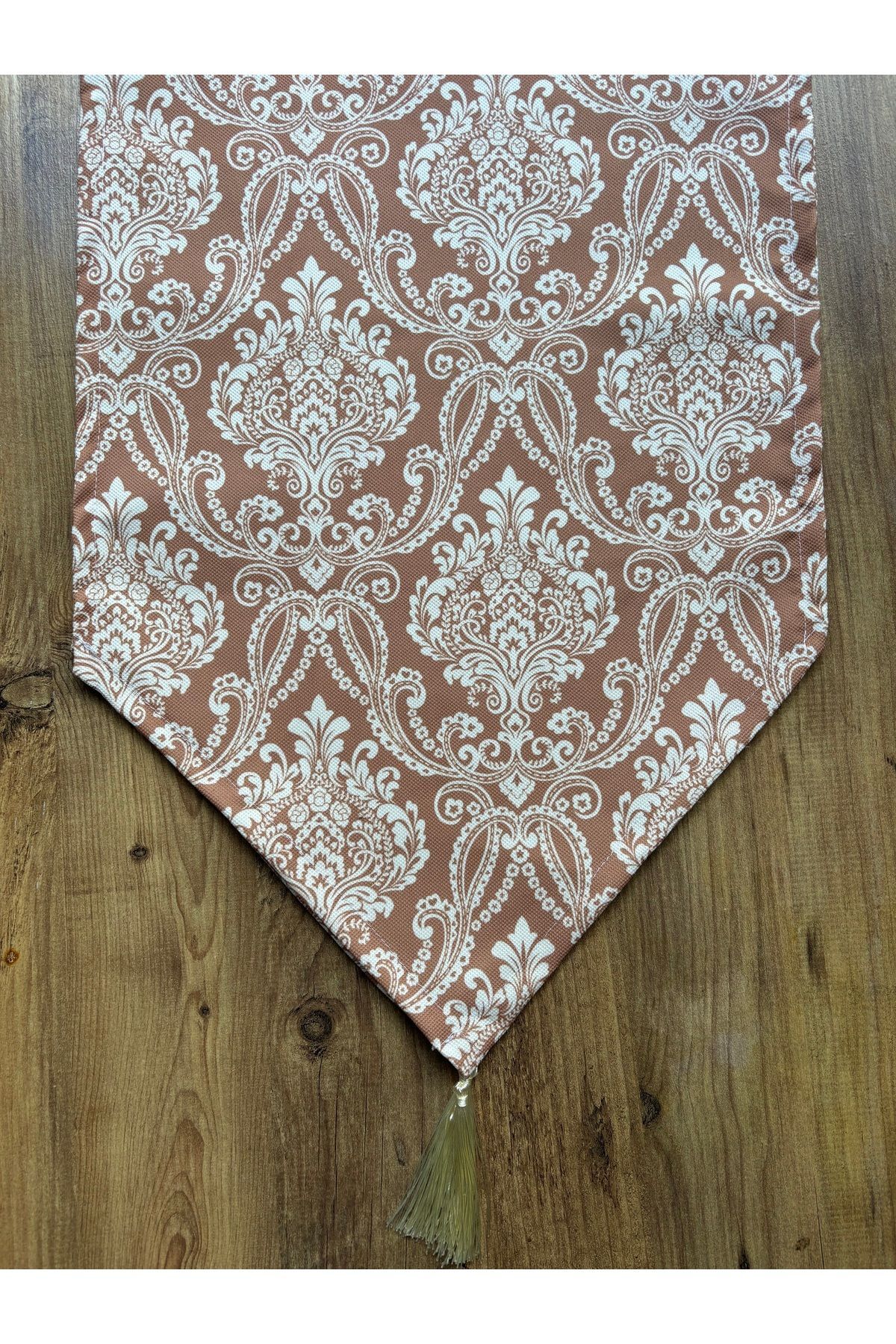 Çizgili Limon Duck Keten Su Geçirmez Kirlenmez Runner Bej Avangart - 40 x 140