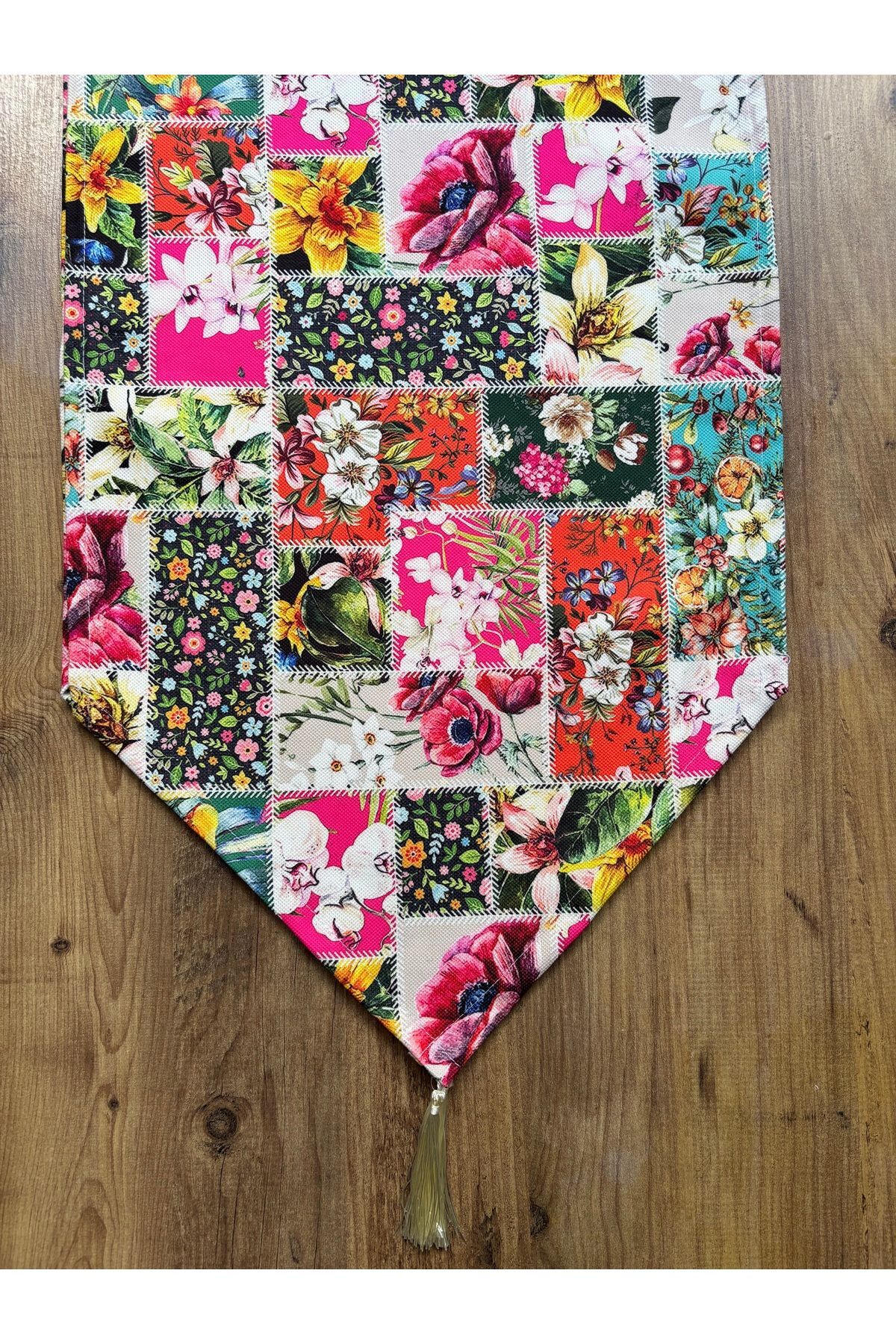 Çizgili Limon Duck Keten Su Geçirmez Kirlenmez Runner Rengarenk - 40 x 140