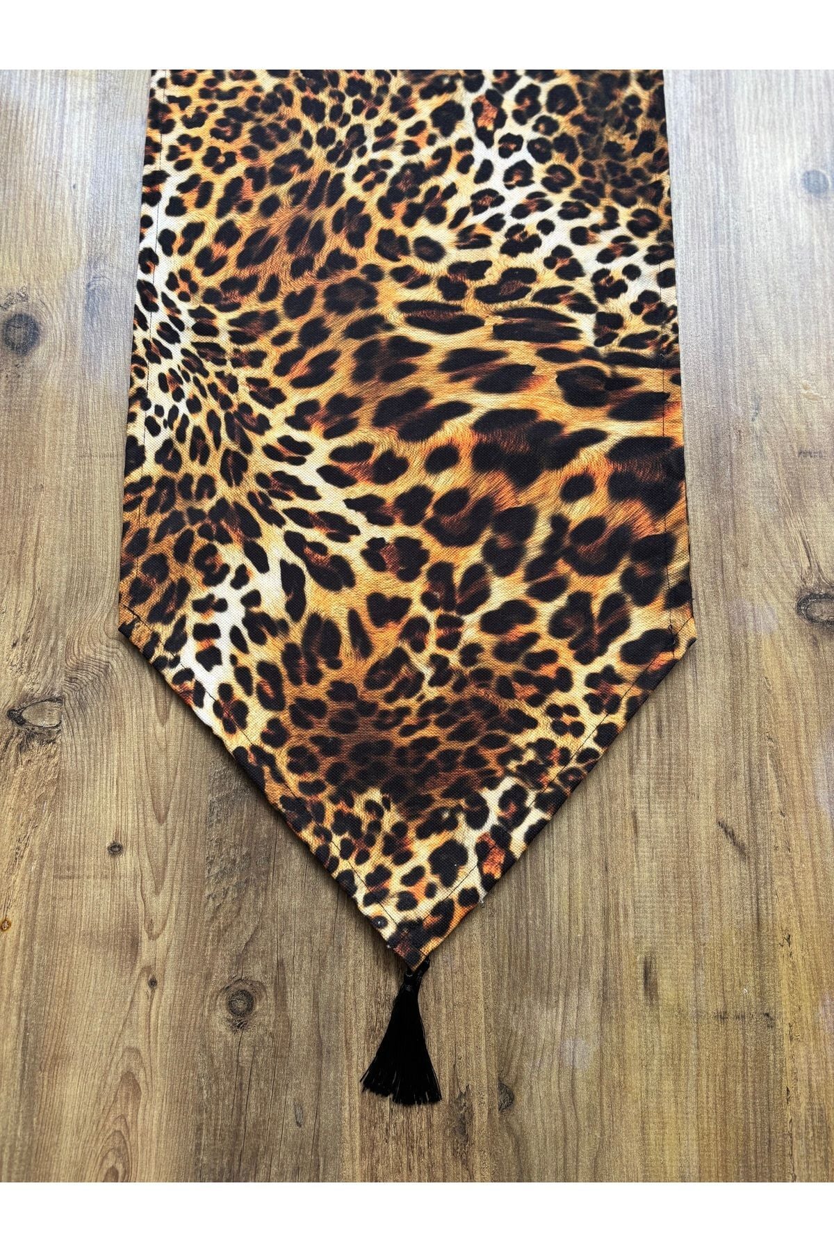 Çizgili Limon Duck Keten Su Geçirmez Kirlenmez Runner Leopar - 40 x 140