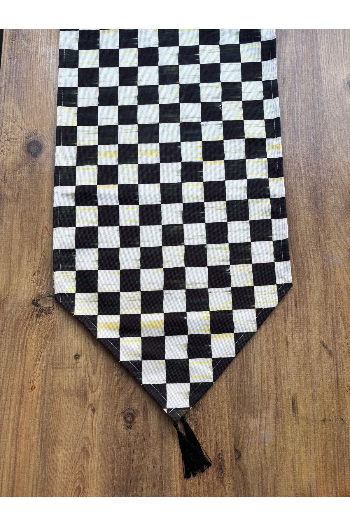 Çizgili Limon Duck Keten Su Geçirmez Kirlenmez Runner Damalı - 40 x 140