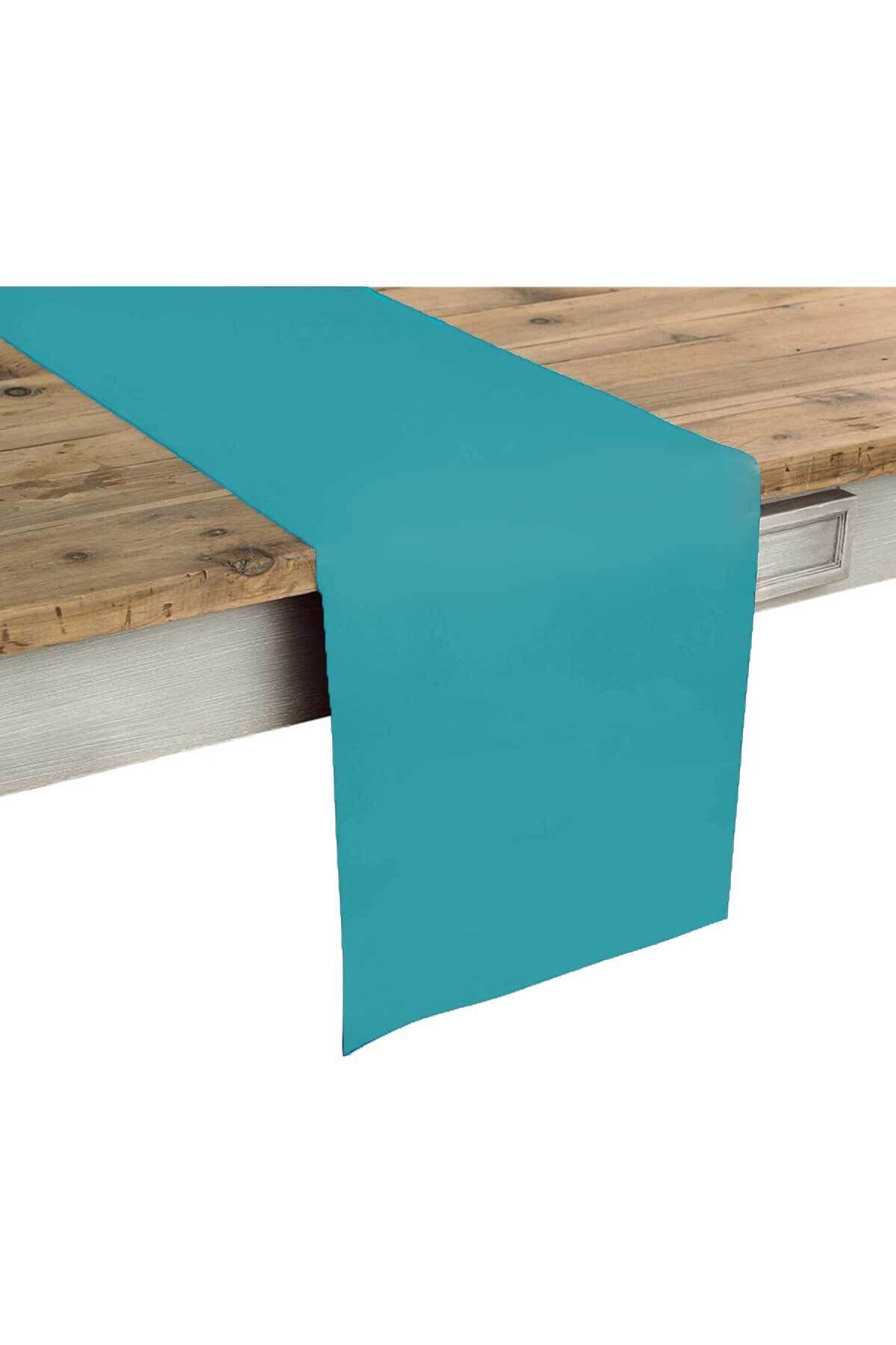 Hareketli ve Renkli: Saks Renkli Runner ile Modern Masa Dekoru , Masa Örtüsü turkuaz - 40 x 130